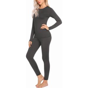 image:imageEkouaer Thermal Underwear for Women Long Johns Sets Base Layer Lightweight 2 Pieces Pajams SetGrey
