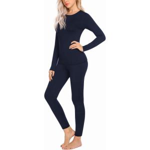 image:imageEkouaer Thermal Underwear for Women Long Johns Sets Base Layer Lightweight 2 Pieces Pajams SetNavy Blue