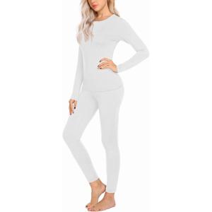 image:imageEkouaer Thermal Underwear for Women Long Johns Sets Base Layer Lightweight 2 Pieces Pajams SetWhite