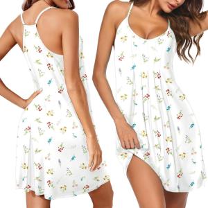 image:imageEkouaer Women Nightgowns Sleeveless Sleepwear Spaghetti Strap Racerback Pajama Dress Nightshirt SXXLDaisy