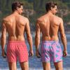 image:imageEkouaer 2 Pack Mens Swim Trunks 5 with Compression Liner 2 in 1 Board Shorts Quick Dry Bathing Suit Swimwear Zipper PocketAnchor CoralTortoise Pink