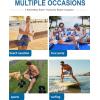 image:imageEkouaer 2 Pack Mens Swim Trunks 5 with Compression Liner 2 in 1 Board Shorts Quick Dry Bathing Suit Swimwear Zipper PocketPinapple Palm PinkFlamingo Blue