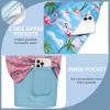 image:imageEkouaer 2 Pack Mens Swim Trunks 5 with Compression Liner 2 in 1 Board Shorts Quick Dry Bathing Suit Swimwear Zipper PocketPinapple Palm PinkFlamingo Blue