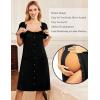 image:imageEkouaer 3 in 1 LaborDeliveryHospital Gown Nursing Dress Maternity Nightgown Sleepwear for Breastfeeding with Button SXXLAblack