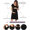 image:imageEkouaer 3 in 1 LaborDeliveryHospital Gown Nursing Dress Maternity Nightgown Sleepwear for Breastfeeding with Button SXXLAblack