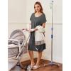 image:imageEkouaer 3 in 1 LaborDeliveryHospital Gown Nursing Dress Maternity Nightgown Sleepwear for Breastfeeding with Button SXXLDark Gray