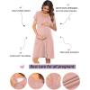 image:imageEkouaer 3 in 1 LaborDeliveryHospital Gown Nursing Dress Maternity Nightgown Sleepwear for Breastfeeding with Button SXXLDirty Pink