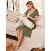 image:imageEkouaer 3 in 1 LaborDeliveryHospital Gown Nursing Dress Maternity Nightgown Sleepwear for Breastfeeding with Button SXXLGreen