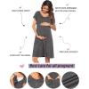 image:imageEkouaer 3 in 1 LaborDeliveryHospital Gown Nursing Dress Maternity Nightgown Sleepwear for Breastfeeding with Button SXXLLight Grey