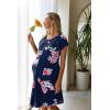 image:imageEkouaer 3 in 1 LaborDeliveryHospital Gown Nursing Dress Maternity Nightgown Sleepwear for Breastfeeding with Button SXXLNavy Bluepink Flower