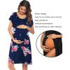 image:imageEkouaer 3 in 1 LaborDeliveryHospital Gown Nursing Dress Maternity Nightgown Sleepwear for Breastfeeding with Button SXXLNavy Bluepink Flower