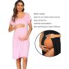 image:imageEkouaer 3 in 1 LaborDeliveryHospital Gown Nursing Dress Maternity Nightgown Sleepwear for Breastfeeding with Button SXXLPink