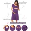 image:imageEkouaer 3 in 1 LaborDeliveryHospital Gown Nursing Dress Maternity Nightgown Sleepwear for Breastfeeding with Button SXXLPurple