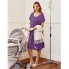 image:imageEkouaer 3 in 1 LaborDeliveryHospital Gown Nursing Dress Maternity Nightgown Sleepwear for Breastfeeding with Button SXXLPurple