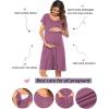 image:imageEkouaer 3 in 1 LaborDeliveryHospital Gown Nursing Dress Maternity Nightgown Sleepwear for Breastfeeding with Button SXXLPurple Red