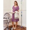 image:imageEkouaer 3 in 1 LaborDeliveryHospital Gown Nursing Dress Maternity Nightgown Sleepwear for Breastfeeding with Button SXXLPurple Red