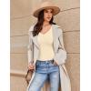 image:imageEkouaer Long Sleeve Shirts for Women V Neck Basics Tops Lightweight Base Layer Slim Fit Top Thermal UndershirtsBeige