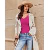 image:imageEkouaer Long Sleeve Shirts for Women V Neck Basics Tops Lightweight Base Layer Slim Fit Top Thermal UndershirtsHot Pink