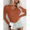 image:imageEkouaer Long Sleeve Shirts for Women V Neck Basics Tops Lightweight Base Layer Slim Fit Top Thermal UndershirtsLight Brown