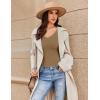 image:imageEkouaer Long Sleeve Shirts for Women V Neck Basics Tops Lightweight Base Layer Slim Fit Top Thermal UndershirtsLight Khaki