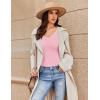 image:imageEkouaer Long Sleeve Shirts for Women V Neck Basics Tops Lightweight Base Layer Slim Fit Top Thermal UndershirtsPink