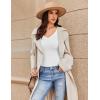 image:imageEkouaer Long Sleeve Shirts for Women V Neck Basics Tops Lightweight Base Layer Slim Fit Top Thermal UndershirtsWhite