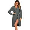 image:imageEkouaer Rib Knit Pajamas Set for Women 3 Piece Lounge Sets Soft Cami and Shorts Pjs with Cardigan Loungewear SXXLDark Grey2