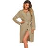 image:imageEkouaer Rib Knit Pajamas Set for Women 3 Piece Lounge Sets Soft Cami and Shorts Pjs with Cardigan Loungewear SXXLKhaki2