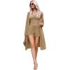 image:imageEkouaer Rib Knit Pajamas Set for Women 3 Piece Lounge Sets Soft Cami and Shorts Pjs with Cardigan Loungewear SXXLKhaki2