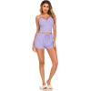 image:imageEkouaer Rib Knit Pajamas Set for Women 3 Piece Lounge Sets Soft Cami and Shorts Pjs with Cardigan Loungewear SXXLPurple2