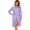 image:imageEkouaer Rib Knit Pajamas Set for Women 3 Piece Lounge Sets Soft Cami and Shorts Pjs with Cardigan Loungewear SXXLPurple2
