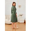 image:imageEkouaer Robes for Women Long Waffle Knit Bathrobe Lightweight Kimono Robe Soft Shawl Collar Spa Robes with Pockets SXXLArmy GreenSmall Waffle