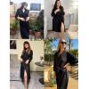 image:imageEkouaer Robes for Women Long Waffle Knit Bathrobe Lightweight Kimono Robe Soft Shawl Collar Spa Robes with Pockets SXXLBlackSmall Waffle