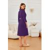 image:imageEkouaer Robes for Women Long Waffle Knit Bathrobe Lightweight Kimono Robe Soft Shawl Collar Spa Robes with Pockets SXXLBright PurpleSmall Waffle