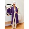 image:imageEkouaer Robes for Women Long Waffle Knit Bathrobe Lightweight Kimono Robe Soft Shawl Collar Spa Robes with Pockets SXXLBright PurpleSmall Waffle