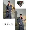 image:imageEkouaer Robes for Women Long Waffle Knit Bathrobe Lightweight Kimono Robe Soft Shawl Collar Spa Robes with Pockets SXXLDark GraySmall Waffle