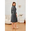 image:imageEkouaer Robes for Women Long Waffle Knit Bathrobe Lightweight Kimono Robe Soft Shawl Collar Spa Robes with Pockets SXXLDark GraySmall Waffle