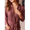 image:imageEkouaer Robes for Women Long Waffle Knit Bathrobe Lightweight Kimono Robe Soft Shawl Collar Spa Robes with Pockets SXXLGray PurpleBig Waffle