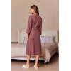 image:imageEkouaer Robes for Women Long Waffle Knit Bathrobe Lightweight Kimono Robe Soft Shawl Collar Spa Robes with Pockets SXXLGray PurpleBig Waffle