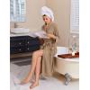 image:imageEkouaer Robes for Women Long Waffle Knit Bathrobe Lightweight Kimono Robe Soft Shawl Collar Spa Robes with Pockets SXXLKhakiBig Waffle