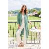 image:imageEkouaer Robes for Women Long Waffle Knit Bathrobe Lightweight Kimono Robe Soft Shawl Collar Spa Robes with Pockets SXXLLight GreenSmall Waffle
