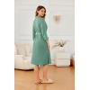 image:imageEkouaer Robes for Women Long Waffle Knit Bathrobe Lightweight Kimono Robe Soft Shawl Collar Spa Robes with Pockets SXXLLight GreenSmall Waffle