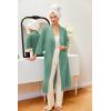 image:imageEkouaer Robes for Women Long Waffle Knit Bathrobe Lightweight Kimono Robe Soft Shawl Collar Spa Robes with Pockets SXXLLight GreenSmall Waffle