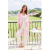 image:imageEkouaer Robes for Women Long Waffle Knit Bathrobe Lightweight Kimono Robe Soft Shawl Collar Spa Robes with Pockets SXXLLight Pink FloralSmall Waffle