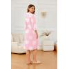 image:imageEkouaer Robes for Women Long Waffle Knit Bathrobe Lightweight Kimono Robe Soft Shawl Collar Spa Robes with Pockets SXXLLight Pink FloralSmall Waffle