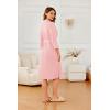 image:imageEkouaer Robes for Women Long Waffle Knit Bathrobe Lightweight Kimono Robe Soft Shawl Collar Spa Robes with Pockets SXXLLight PinkSmall Waffle