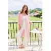 image:imageEkouaer Robes for Women Long Waffle Knit Bathrobe Lightweight Kimono Robe Soft Shawl Collar Spa Robes with Pockets SXXLLight PinkSmall Waffle
