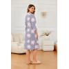 image:imageEkouaer Robes for Women Long Waffle Knit Bathrobe Lightweight Kimono Robe Soft Shawl Collar Spa Robes with Pockets SXXLLight Purple FloralSmall Waffle