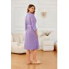 image:imageEkouaer Robes for Women Long Waffle Knit Bathrobe Lightweight Kimono Robe Soft Shawl Collar Spa Robes with Pockets SXXLLight PurpleSmall Waffle