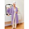 image:imageEkouaer Robes for Women Long Waffle Knit Bathrobe Lightweight Kimono Robe Soft Shawl Collar Spa Robes with Pockets SXXLLight PurpleSmall Waffle